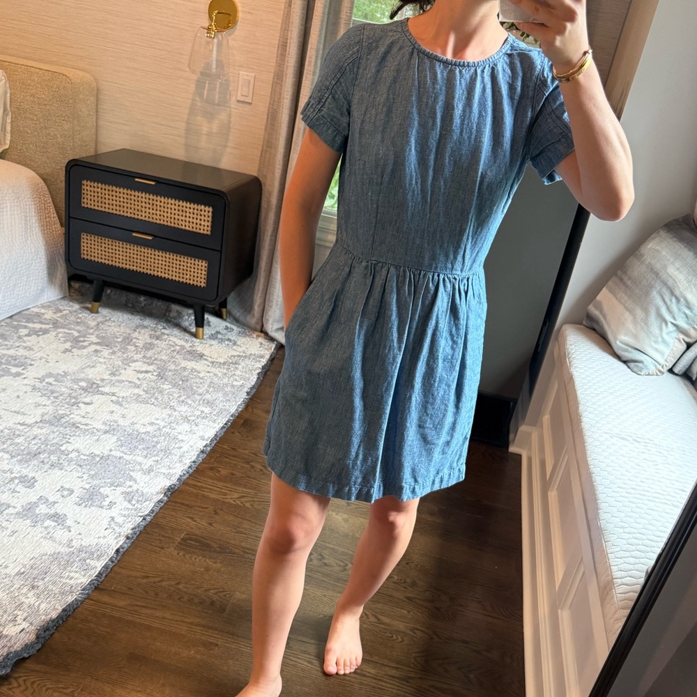 Madewell Denim Short Sleeve Dress with Pockets